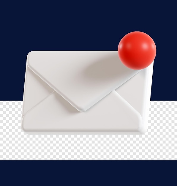 3d Mail Notification Icon Illustration