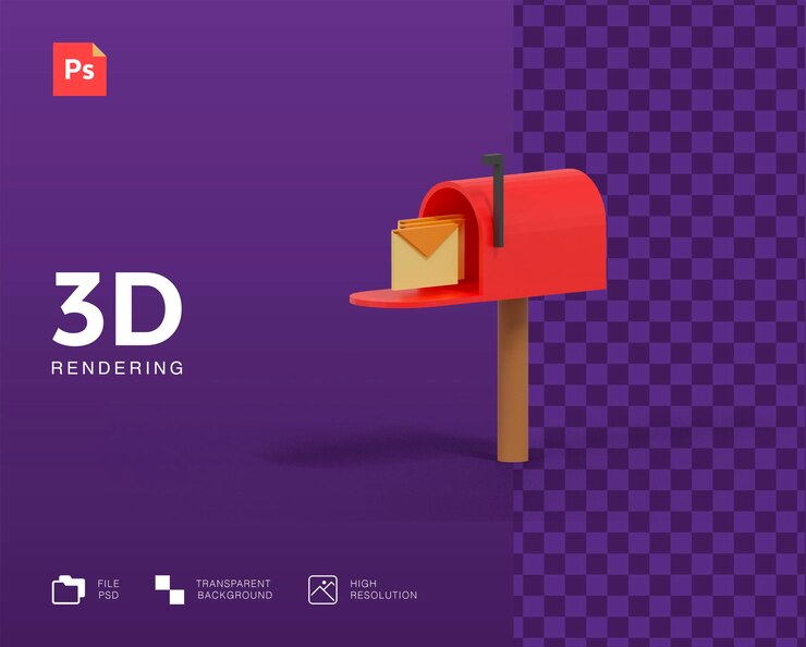PSD значок 3d почтового ящика