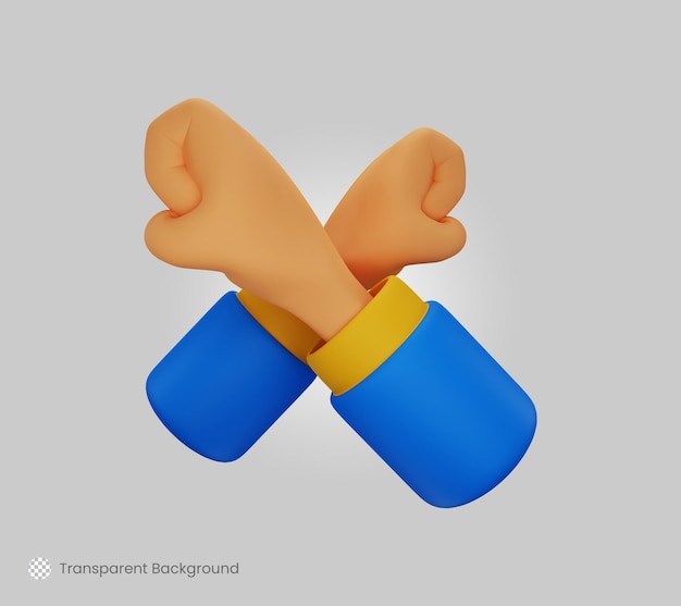 PSD 3d make hand gestures fist and cross