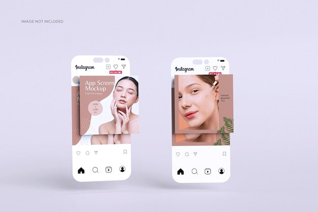 3d makieta postu na instagramie