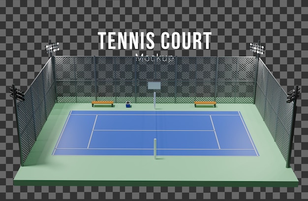 3D makietka kortów tenisowych