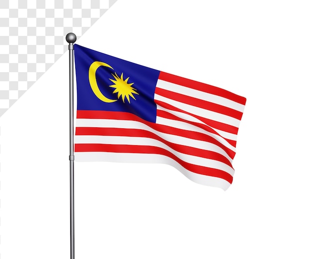 PSD 3d bandiera della malaysia illustrazione