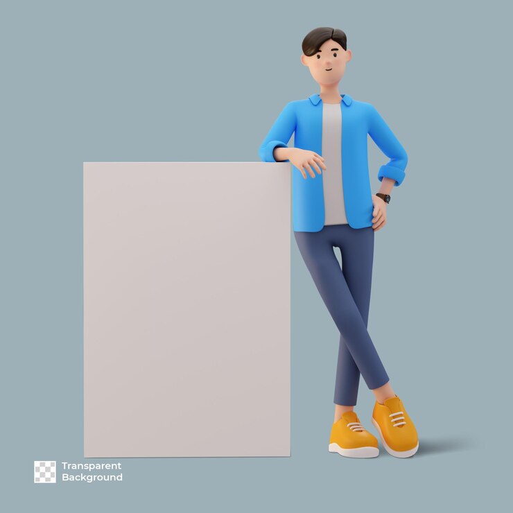 PSD 3d мужской мультипликационный персонаж