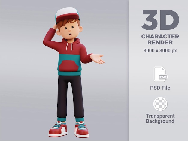 3d male character confused