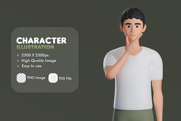 3D Male Character Cool Pose