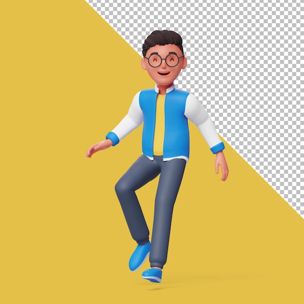 3d male character floating