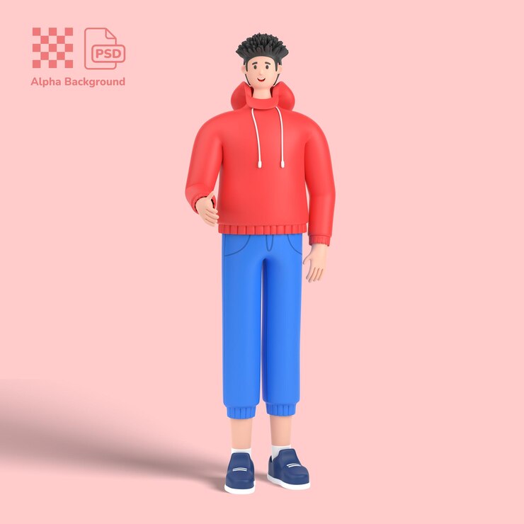 PSD 3d male character giving his hand for handshake to partner