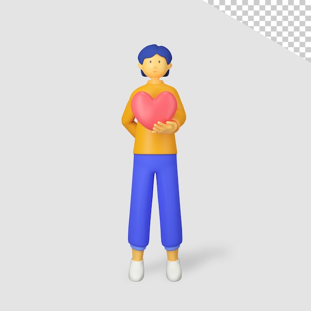 愛を持った 3 d の男性キャラクター