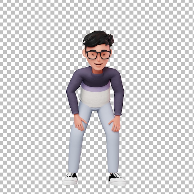 3d male character laughing