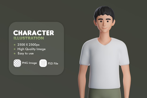 3D профиль фото мужского персонажа