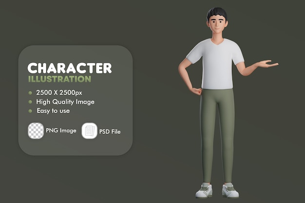 右側に提示する 3 d の男性キャラクター