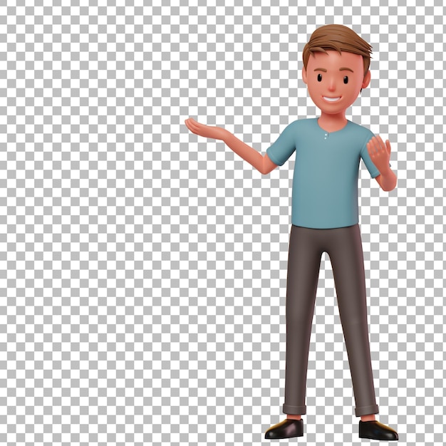 3D male character presenting