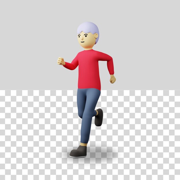 Premium PSD | 3d male character run