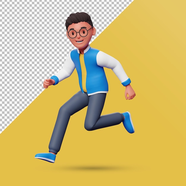 PSD 3d male character running