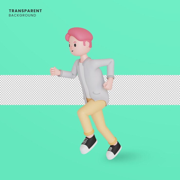 PSD 実行中の3d男性キャラクター