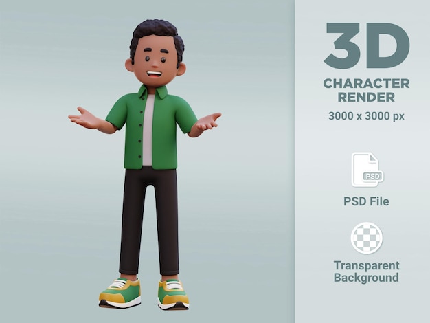 PSD 3d male character talking