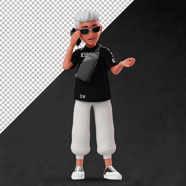 PSD 3d male character talking