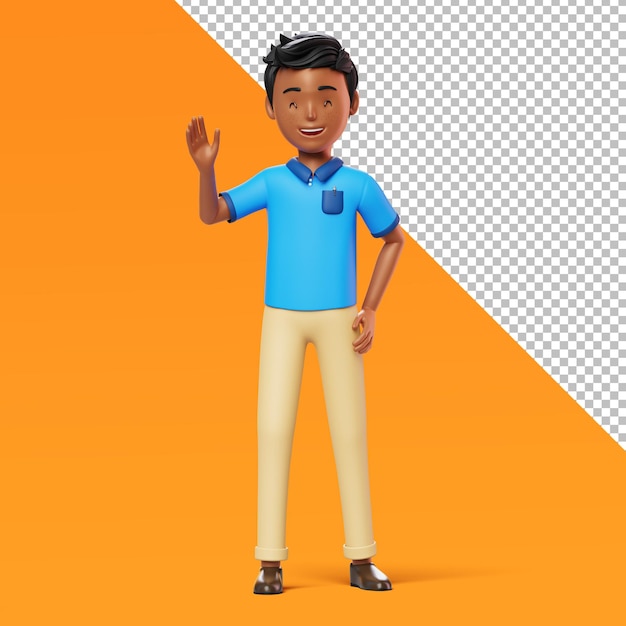 3d male character waving