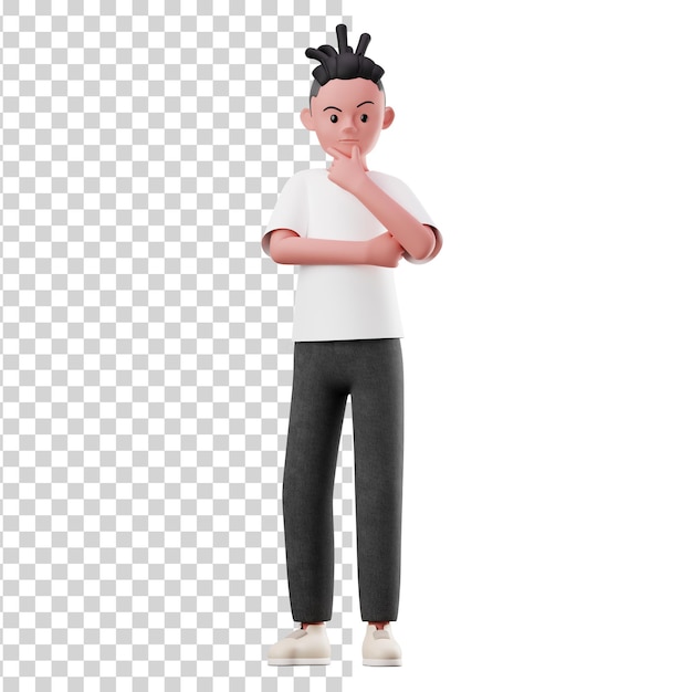 3d male character with curious pose