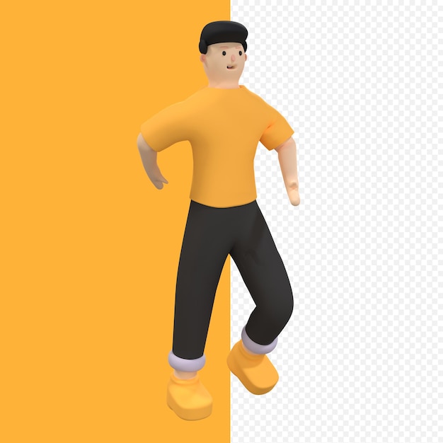 3d male character with pose ready to walk