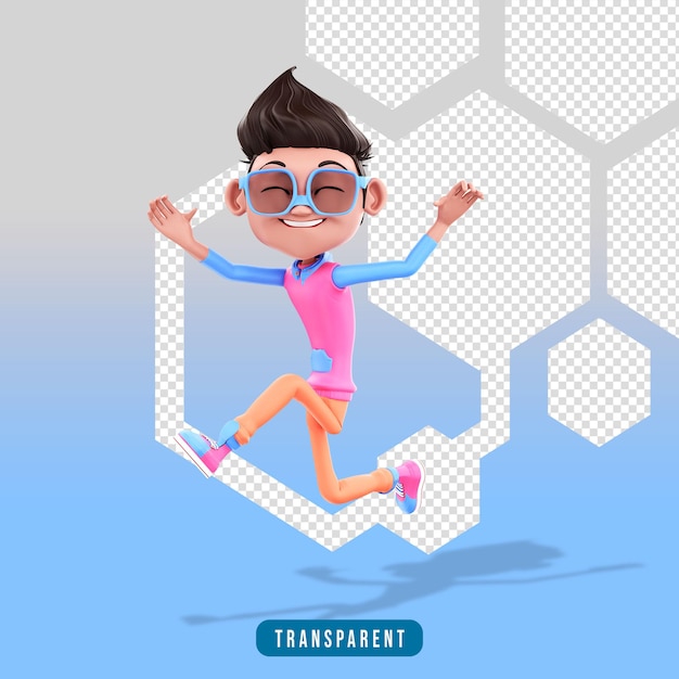 3d male characther jumping