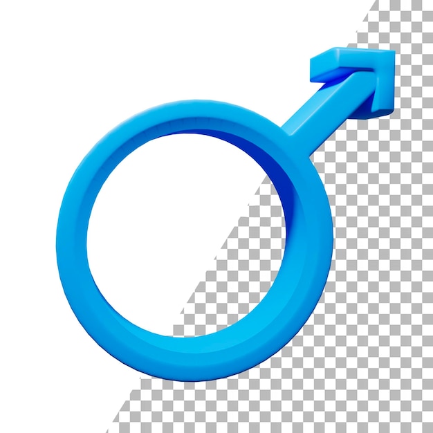 PSD 3d male icon png with transparent background