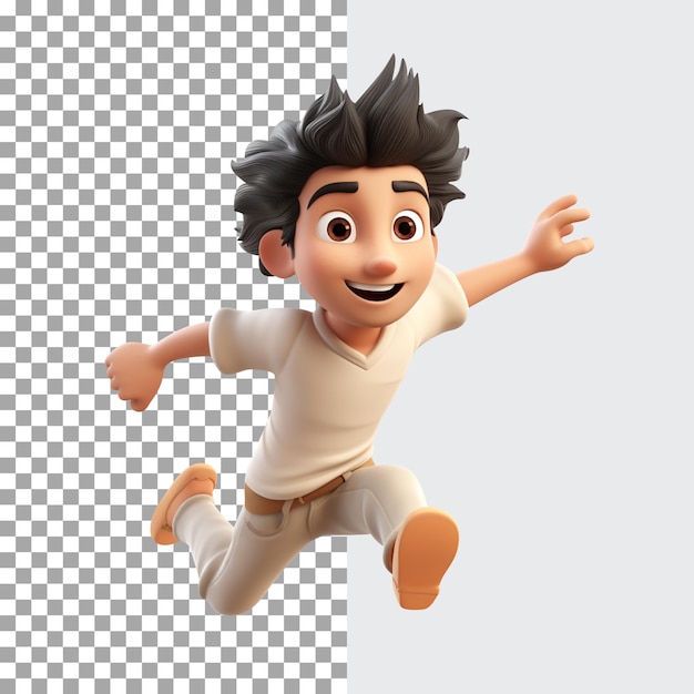 PSD 3d 男性ジャンプキャラクター