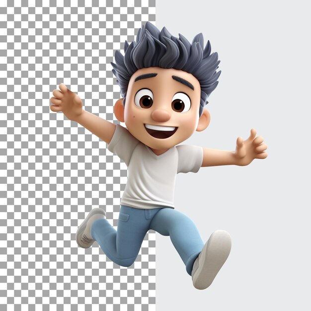 PSD 3d male jumping character