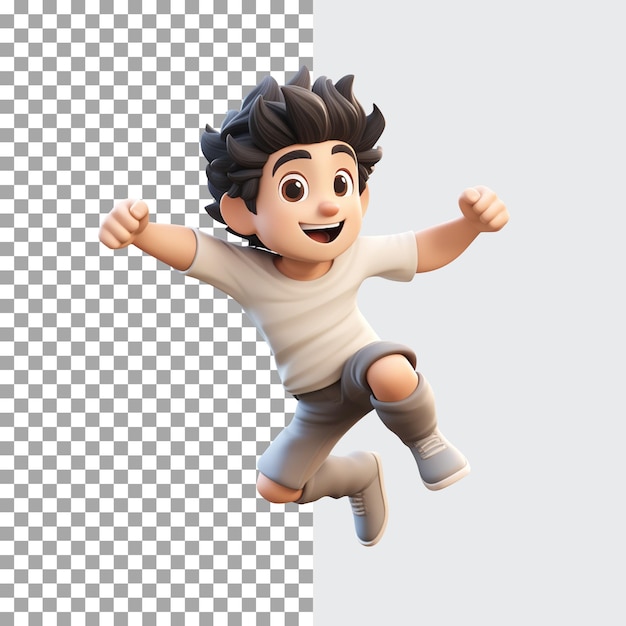 PSD 3d male jumping character