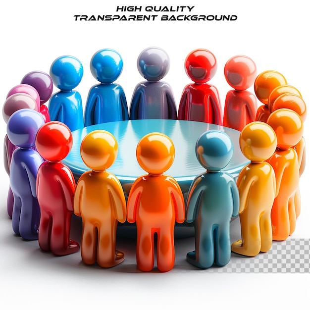 PSD 3d man business meeting isolated on transparent background