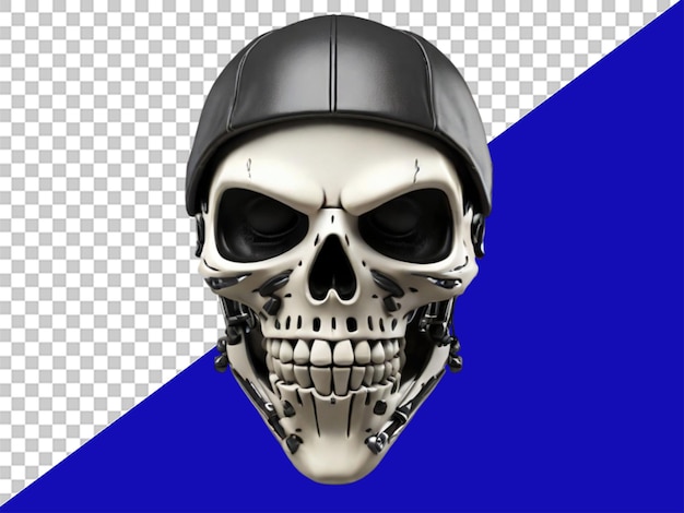 PSD 3d man skull criminal hacker spooky monster scary cree on transparent background