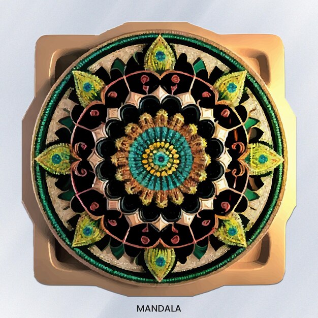 PSD 3d mandala for wedding invitation card