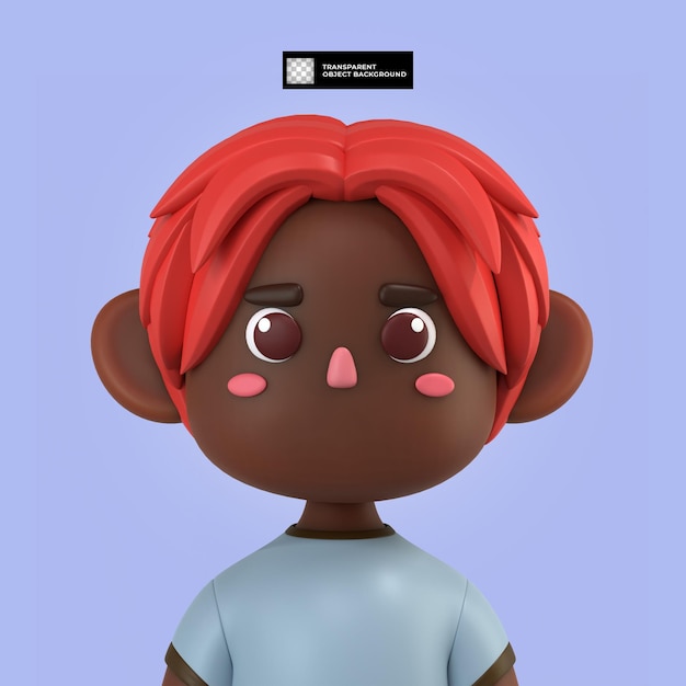 3d mannelijke schattige cartoon karakter avatar geïsoleerde illustratie