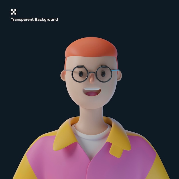 3D mannelijke stripfiguur avatar