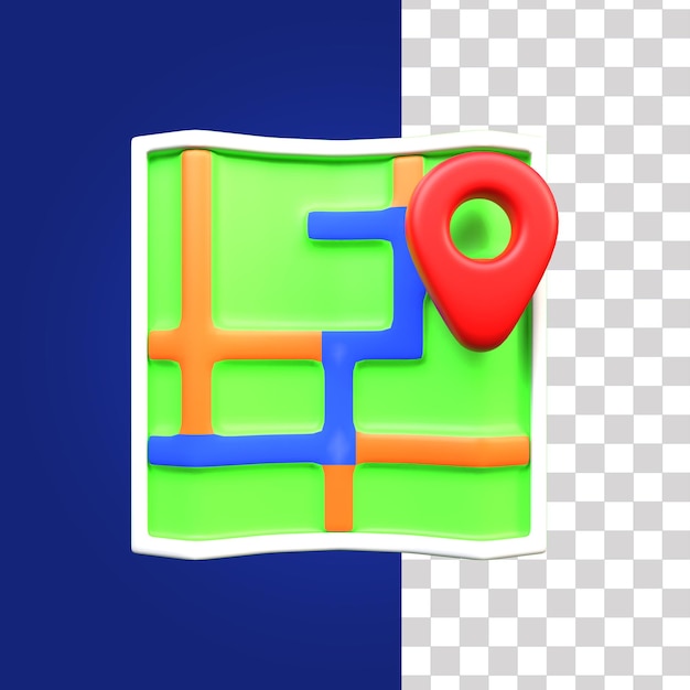 PSD 3d map icon