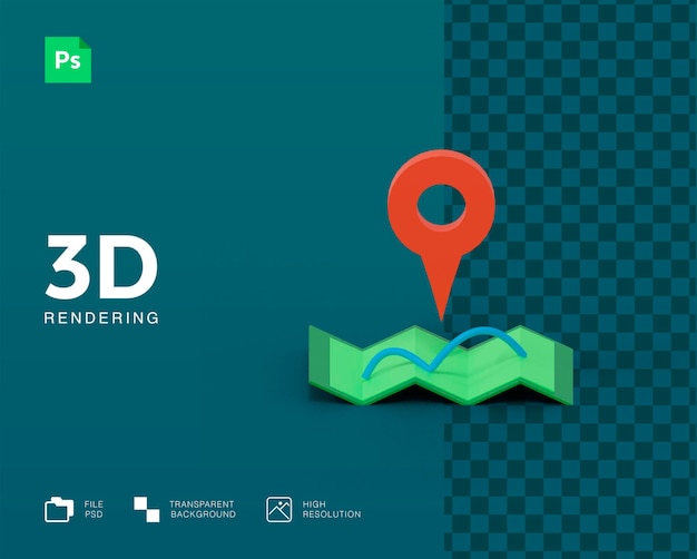 PSD 3d map icon