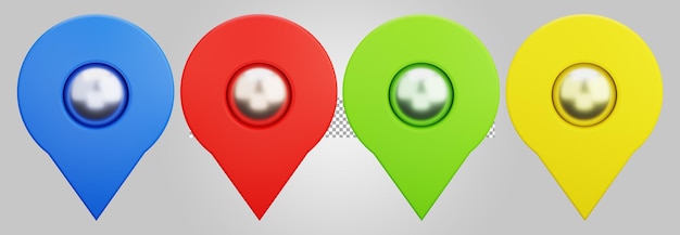 3d map marker pin navigation on transparent background