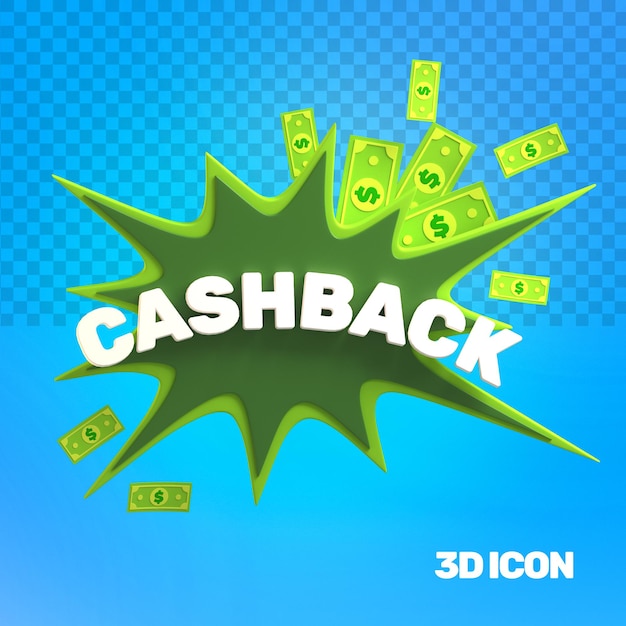 3D Marketing Cashback-tekstpictogram