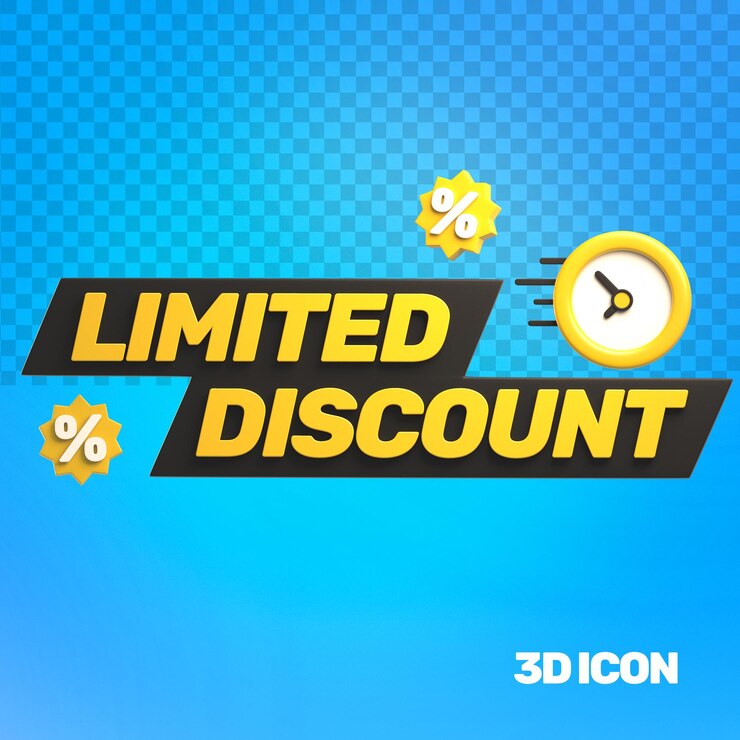 PSD 3d marketing 限時折扣的文字圖標