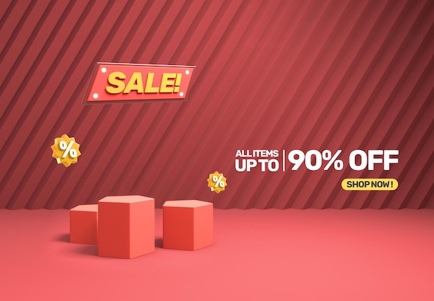 3d marketing podium red sale - 02