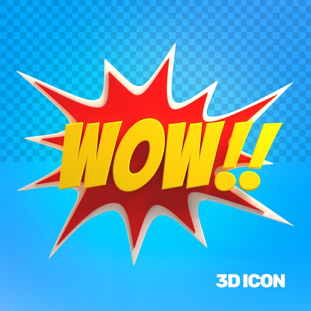 3D Marketing Wow Text Icon