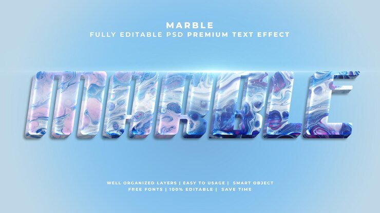 3d Marmeren teksteffect psd