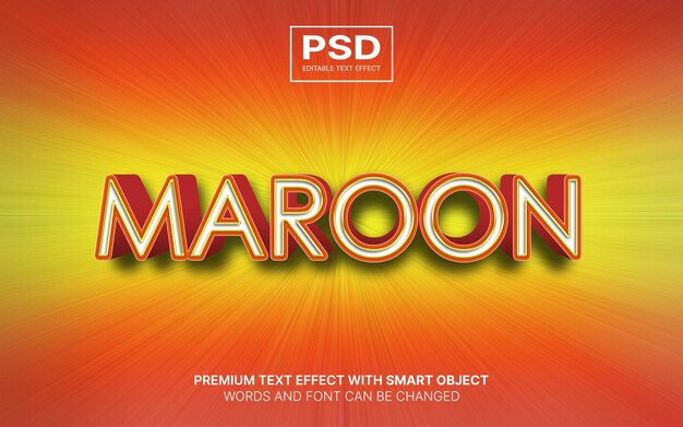 3d maroon editable text effect