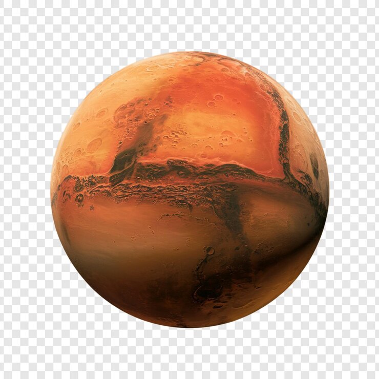 PSD 3d mars planet isolated on white background