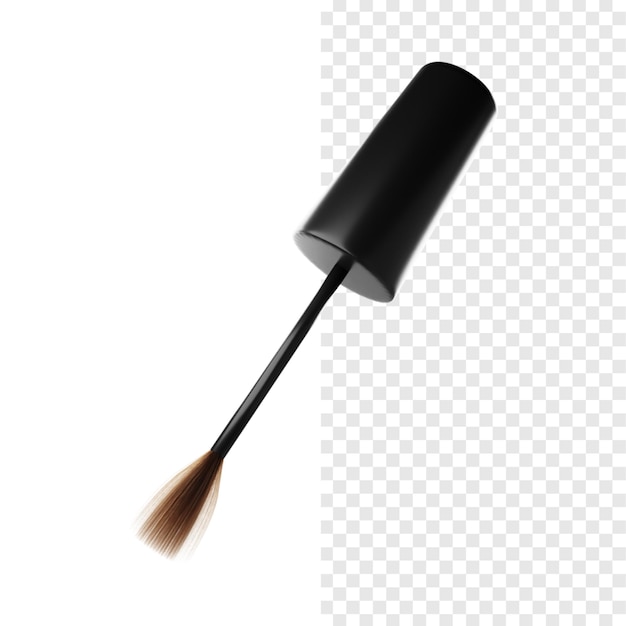 PSD 3d mascara brush een zwarte mascara met een kwastje op een witte achtergrond