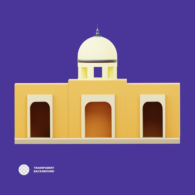 3d masjid isolated with transparent background