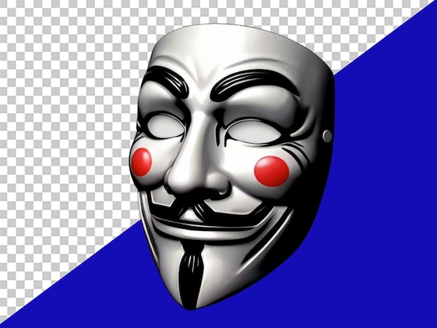 PSD 3d mask sticker anonymous free fictional character des on transparent background