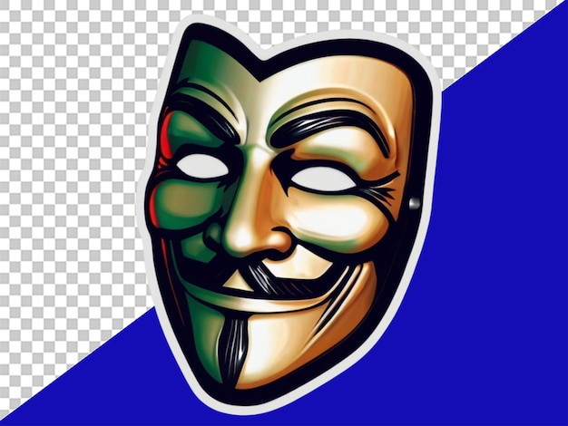 PSD 3d mask sticker anonymous free fictional character des on transparent background