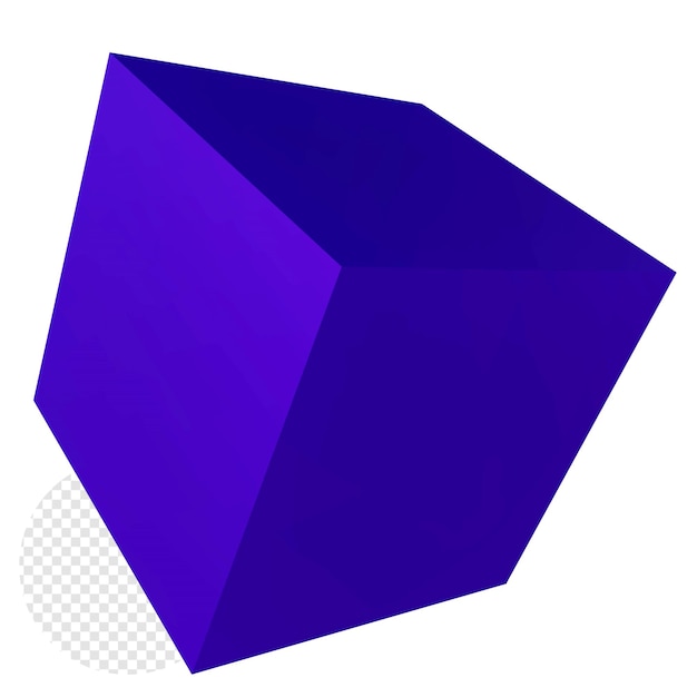 PSD 3d-mat paarse kubus png-element
