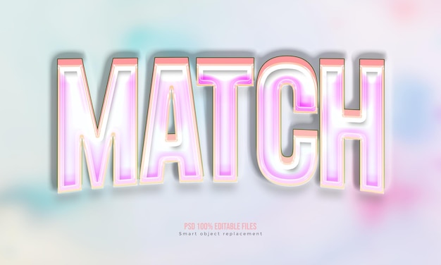 3D match editable text effect
